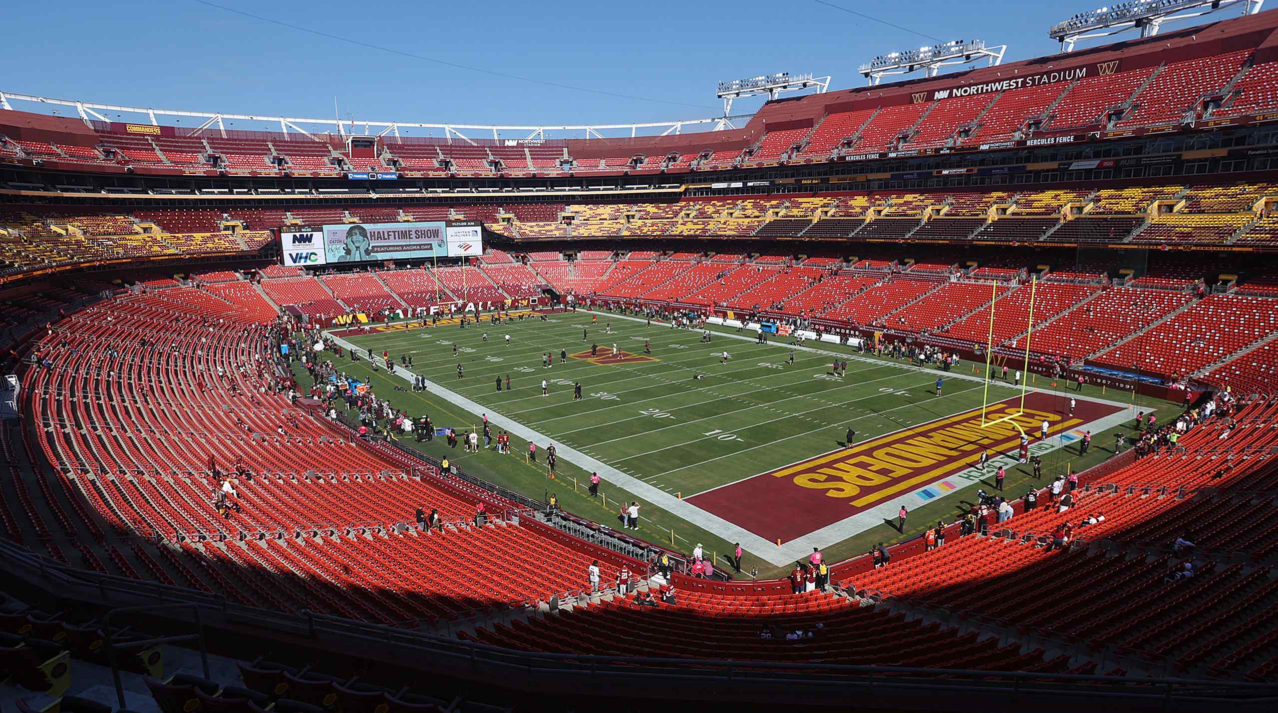 Northwest Stadium, home of the Commanders, the worst reviewed NFL stadium on Google reviews.